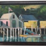 "Fish House, New Harbor" oil painting by Nancy O'Brien MacKinnon.