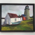 "Monhegan Lighthouse" oil painting by Nancy O'Brien MacKinnon.