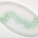 Green Oval by Karen Gola Fused Glass.